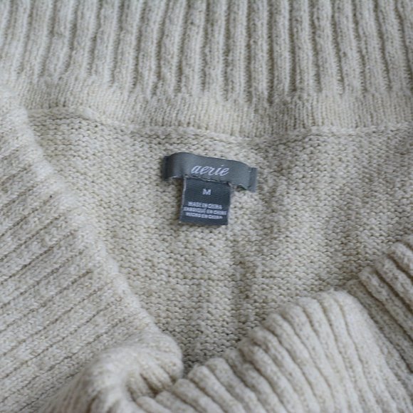 Aerie Cream Off-The-Shoulder Sweater‎ - Picture 6 of 8